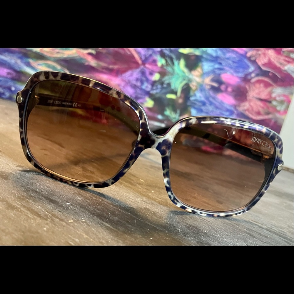 Jimmy Choo Tortoise Shell Square Framed Sunglasses - image 1